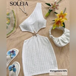 SHEIN White One-Shoulder Dress